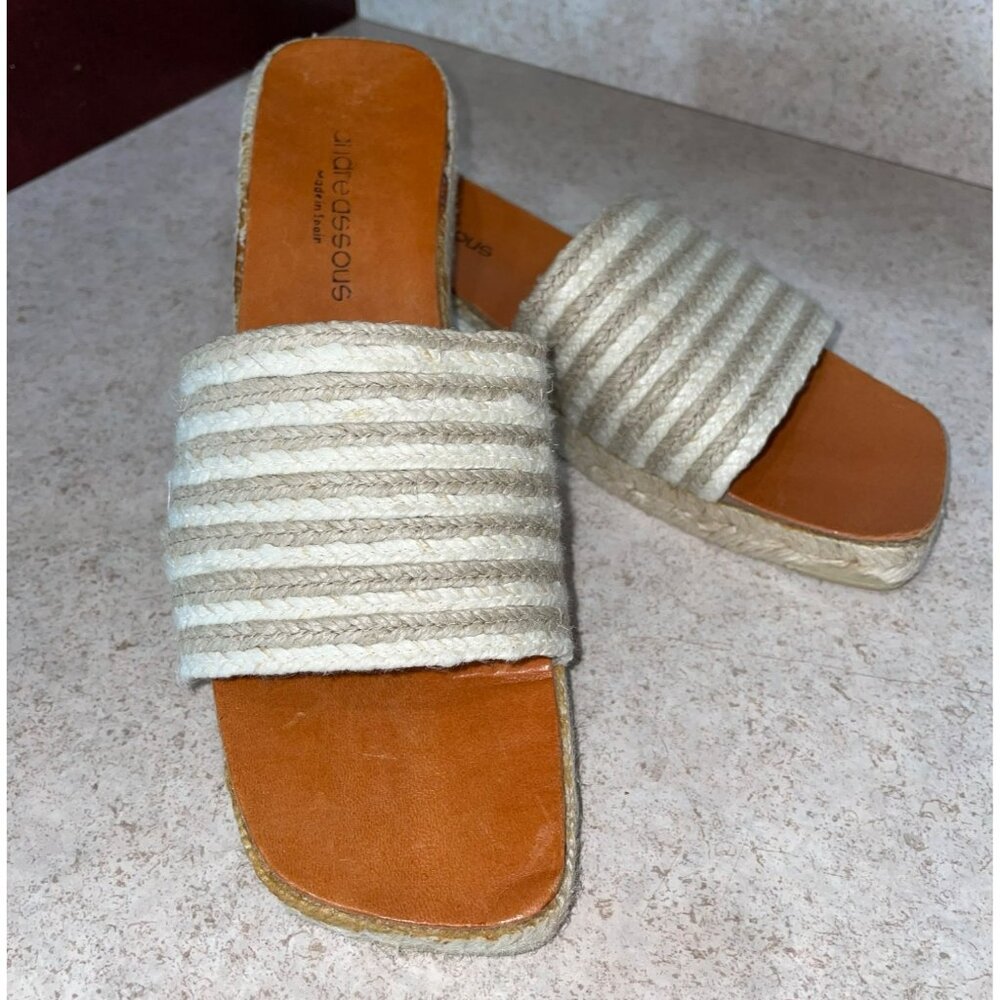 Andre Assous Espadrille Slide Sandals With Braided Jute & Leather Insoles 8